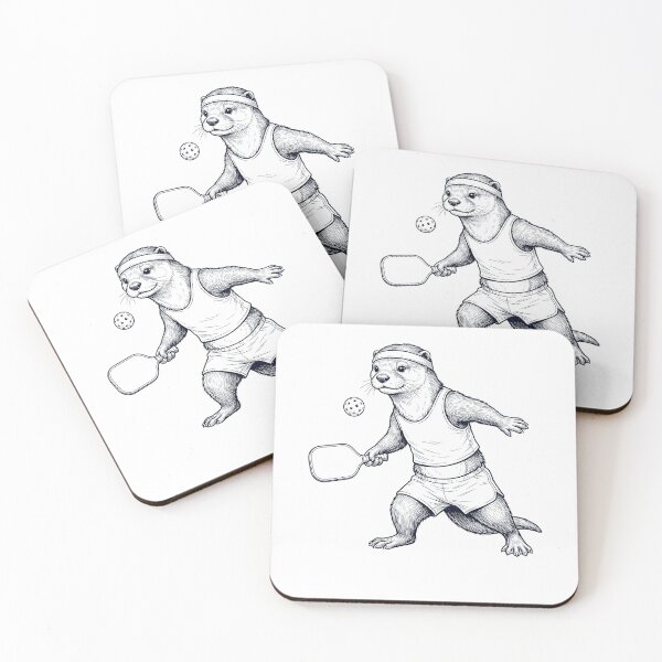 Item preview, Vintage Otter Playing Pickleball Player Animal Lover designed and sold by DoodleTortle.