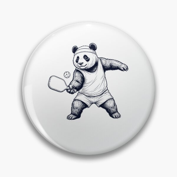 Item preview, Vintage Panda Playing Pickleball Player Animal Lover designed and sold by DoodleTortle.
