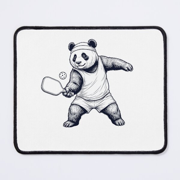Item preview, Vintage Panda Playing Pickleball Player Animal Lover designed and sold by DoodleTortle.