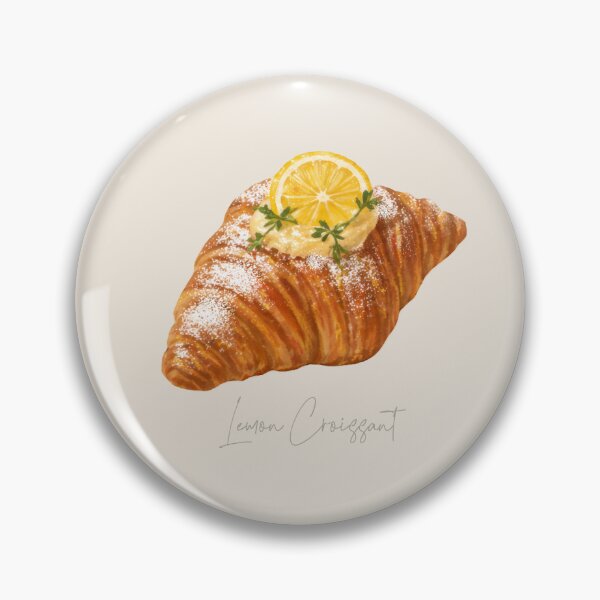 Item preview, French Bakery Pastries | Lemon Croissant Art designed and sold by simplepaperplan.
