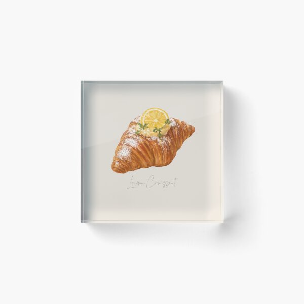 Item preview, French Bakery Pastries | Lemon Croissant Art designed and sold by simplepaperplan.