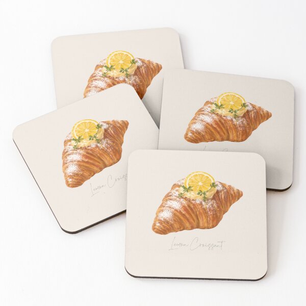 Item preview, French Bakery Pastries | Lemon Croissant Art designed and sold by simplepaperplan.