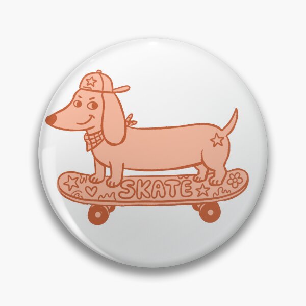 Item preview, Orange Dachshund Dog on Skateboard designed and sold by Yellowriversss.