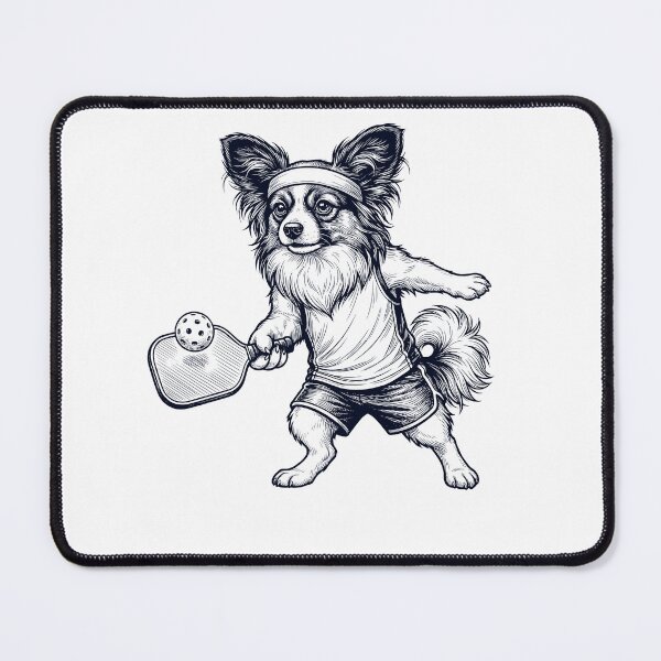 Item preview, Vintage Papillon Playing Pickleball Player Dog Lover designed and sold by DoodleTortle.