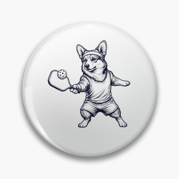 Item preview, Vintage Pembroke Welsh Corgi Playing Pickleball Player Dog Lover designed and sold by DoodleTortle.
