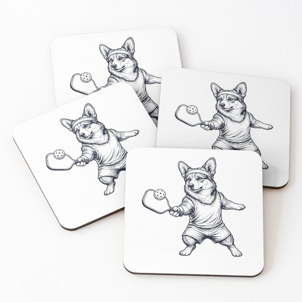 Item preview, Vintage Pembroke Welsh Corgi Playing Pickleball Player Dog Lover designed and sold by DoodleTortle.