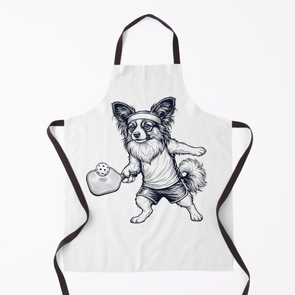 Item preview, Vintage Papillon Playing Pickleball Player Dog Lover designed and sold by DoodleTortle.