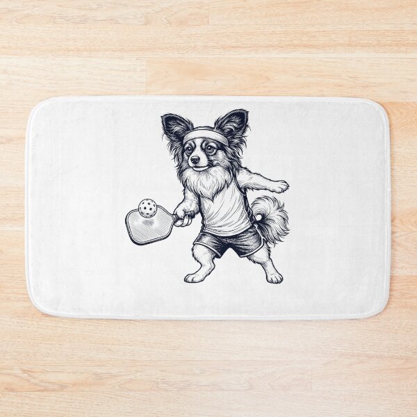 Item preview, Vintage Papillon Playing Pickleball Player Dog Lover designed and sold by DoodleTortle.
