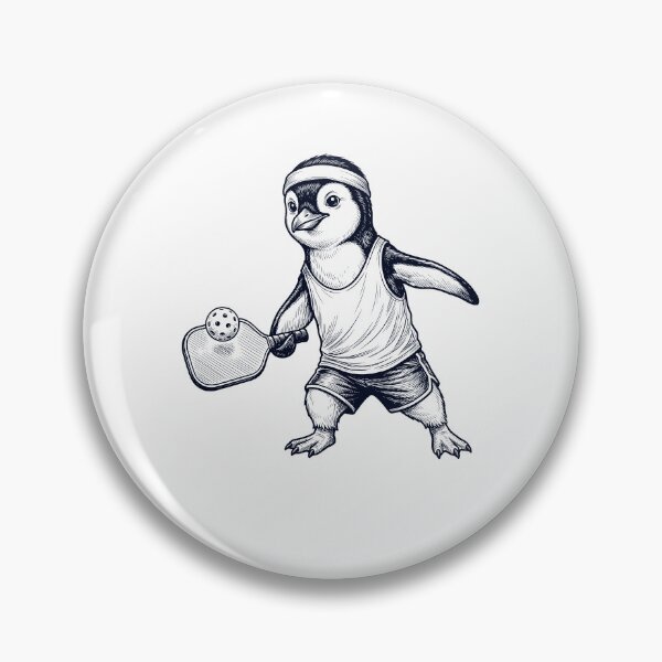 Item preview, Vintage Penguin Playing Pickleball Player Animal Lover designed and sold by DoodleTortle.