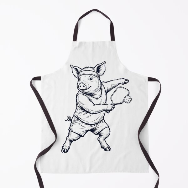 Item preview, Vintage Pig Playing Pickleball Player Animal Lover designed and sold by DoodleTortle.