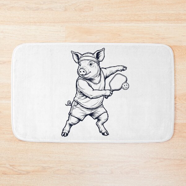 Item preview, Vintage Pig Playing Pickleball Player Animal Lover designed and sold by DoodleTortle.