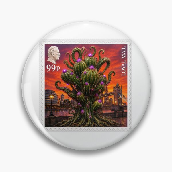 Item preview, London cactus takeover stamp designed and sold by green-wOrlds.