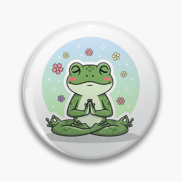 Item preview, Meditating Frog Cute Yoga Cartoon | Zen Kawaii Frog Mindfulness Art designed and sold by MMK1SHOP.