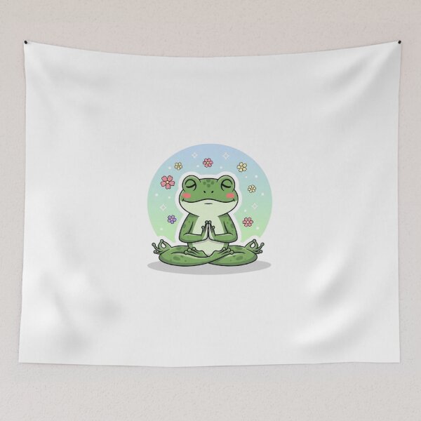 Item preview, Meditating Frog Cute Yoga Cartoon | Zen Kawaii Frog Mindfulness Art designed and sold by MMK1SHOP.