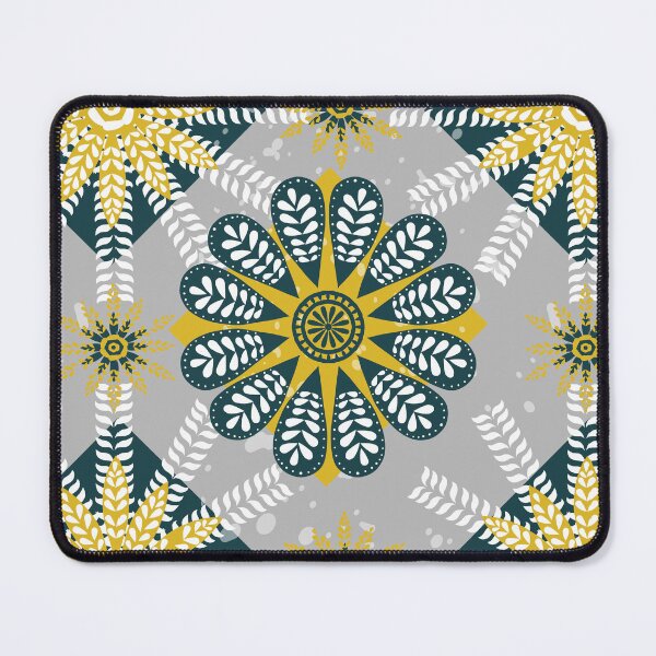 Item preview, Navy ochre. grey pattern dark blue mustard designed and sold by findlost.