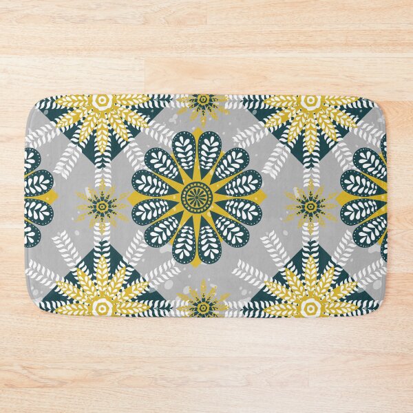 Item preview, Navy ochre. grey pattern dark blue mustard designed and sold by findlost.