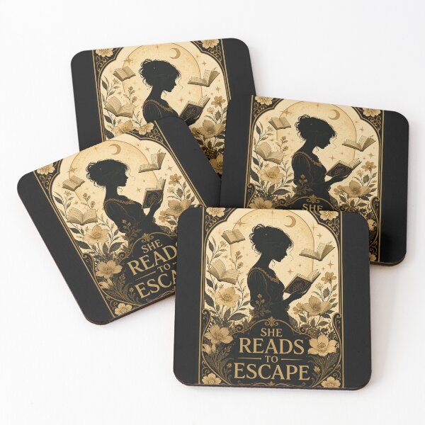 Item preview, She Reads to Escape – Vintage Botanical Bookworm Woman Art | Book Lover Gift designed and sold by irfanshikh.