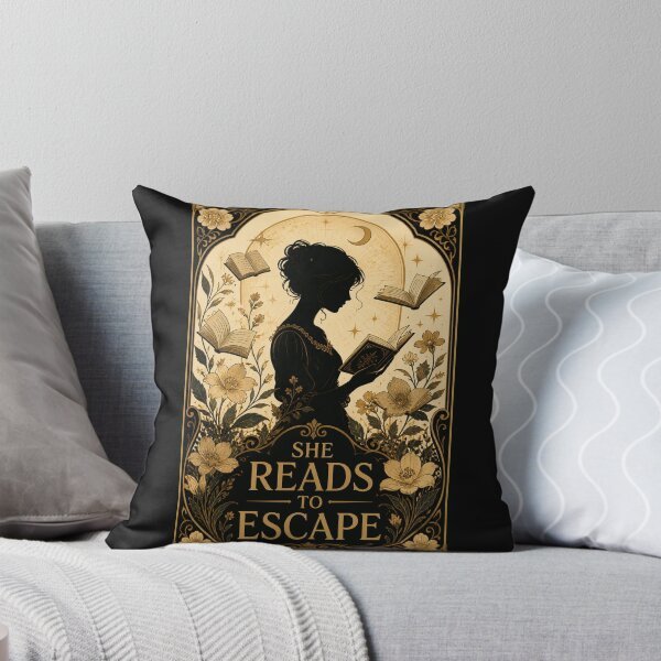 Item preview, She Reads to Escape – Vintage Botanical Bookworm Woman Art | Book Lover Gift designed and sold by irfanshikh.