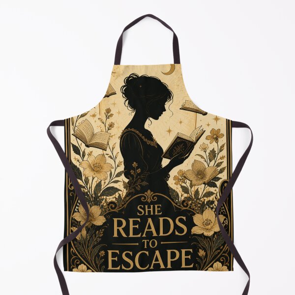 Item preview, She Reads to Escape – Vintage Botanical Bookworm Woman Art | Book Lover Gift designed and sold by irfanshikh.