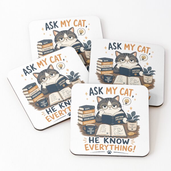 Item preview, ask my cat, he know everything! designed and sold by bandarartisan.