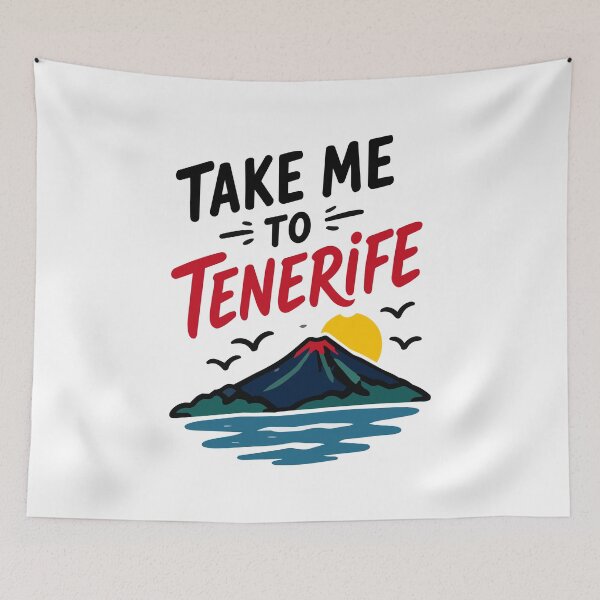 Item preview, Take Me to Tenerife Spain Travel Quote Sticker – Wanderlust Beach Sticker designed and sold by Olivra.