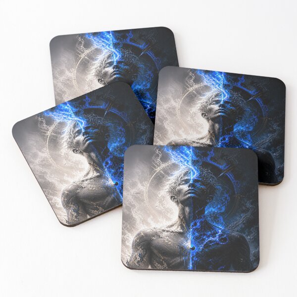 Item preview, Duality Human Blue Flame Art | Dark vs Light Aesthetic | Split Soul Fantasy Design designed and sold by Sticleg.