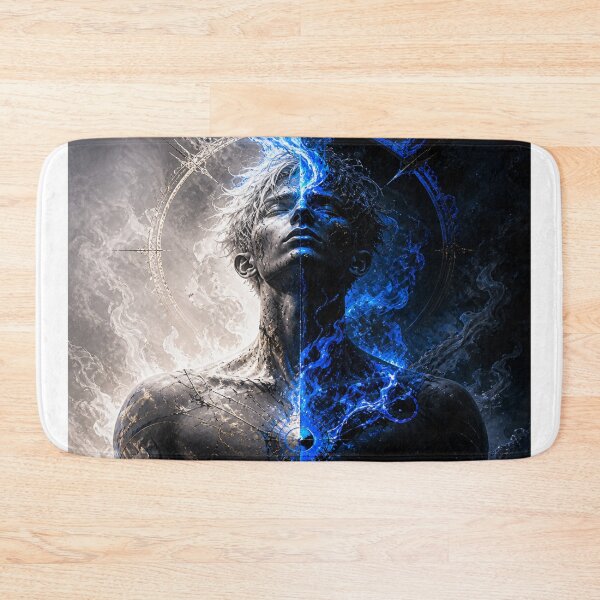 Item preview, Duality Human Blue Flame Art | Dark vs Light Aesthetic | Split Soul Fantasy Design designed and sold by Sticleg.
