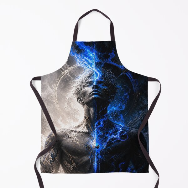 Item preview, Duality Human Blue Flame Art | Dark vs Light Aesthetic | Split Soul Fantasy Design designed and sold by Sticleg.