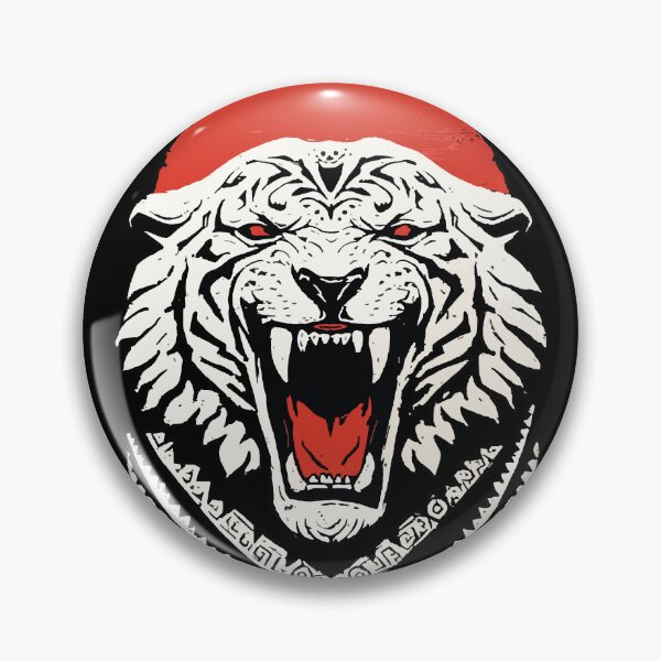 Item preview, Fury and angry white tribal tiger and red sun 127sm designed and sold by 127sm.