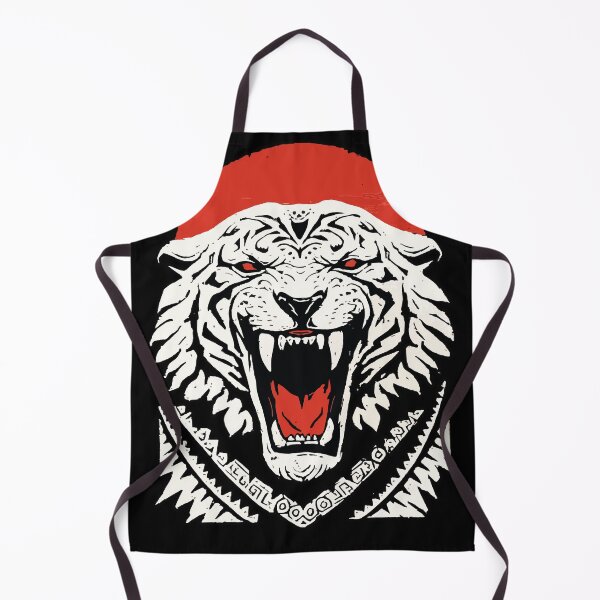Item preview, Fury and angry white tribal tiger and red sun 127sm designed and sold by 127sm.