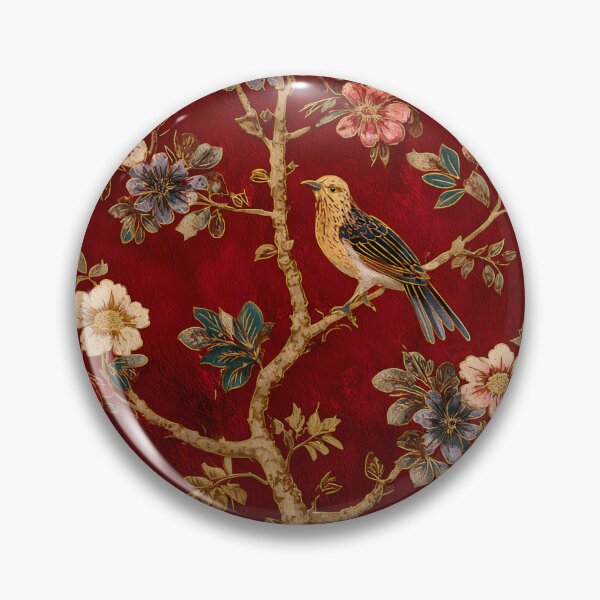 Item preview, Strawberry Color Silk Floral Bird on Branch Carpet designed and sold by GrinGalore.