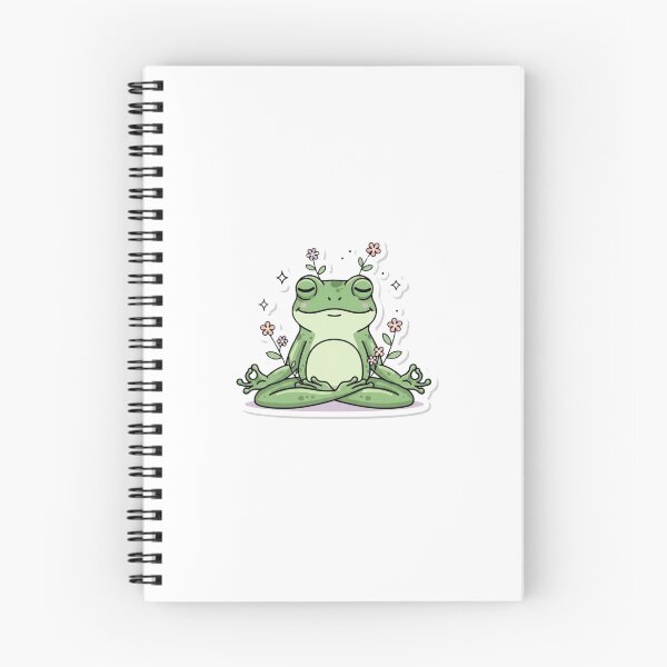 Item preview, Peaceful Zen Frog with Flowers | Cute Botanical Meditation Frog Art designed and sold by MMK1SHOP.