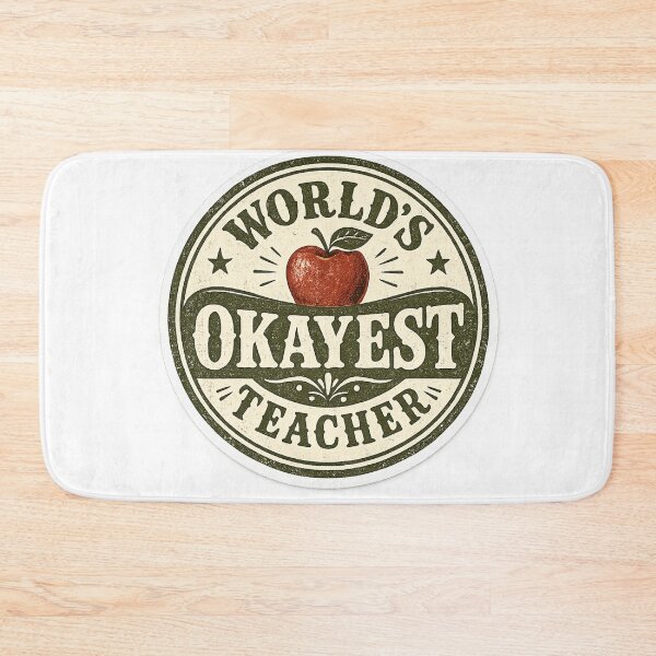Item preview, World's Okayest Teacher – Funny Vintage Badge Design | Teacher Appreciation Gift designed and sold by irfanshikh.