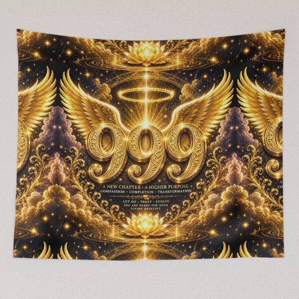 Item preview, Golden Angel Number 999 Completion Transformation Light designed and sold by HiteshArt111.