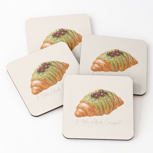 Item preview, French Bakery Pastries | Matcha Adzuki Croissant Art designed and sold by simplepaperplan.