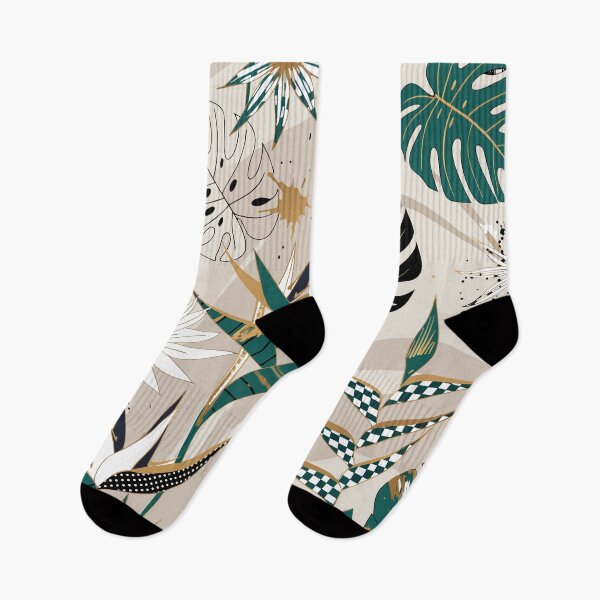 Item preview, Elegant Tropical Leaves and Floral Pattern designed and sold by Print culturee.
