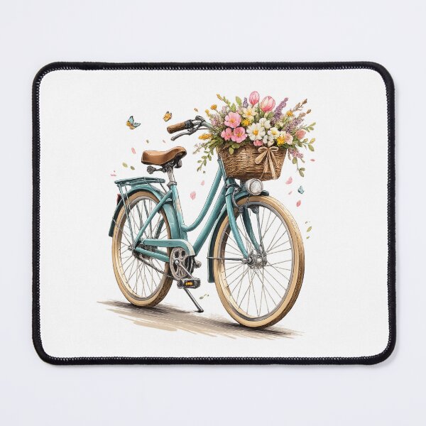 Item preview, Spring Ride – Vintage Bicycle with Flower Basket | Detailed T-Shirt Design designed and sold by CoolContent Factory.