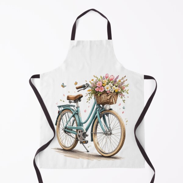 Item preview, Spring Ride – Vintage Bicycle with Flower Basket | Detailed T-Shirt Design designed and sold by CoolContent Factory.