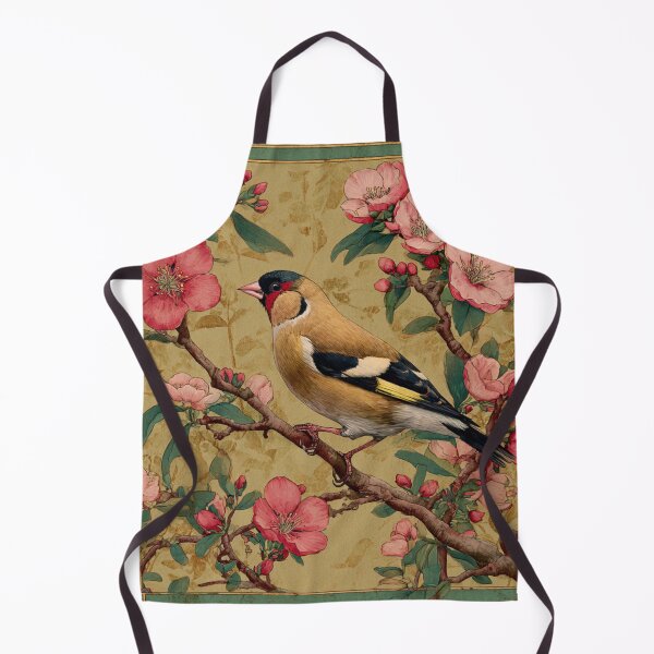 Item preview, Khaki Silk Floral Bird Goldfinch on Branch Decorative designed and sold by GrinGalore.