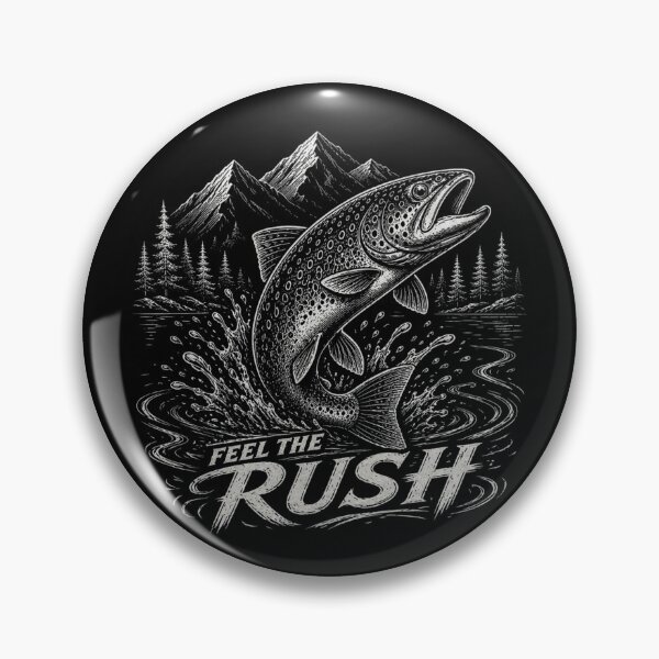 Item preview, Feel The Rush – Aggressive Trout Strike | Premium Fly Fishing White Ink Design designed and sold by Tomasz  Siennicki.