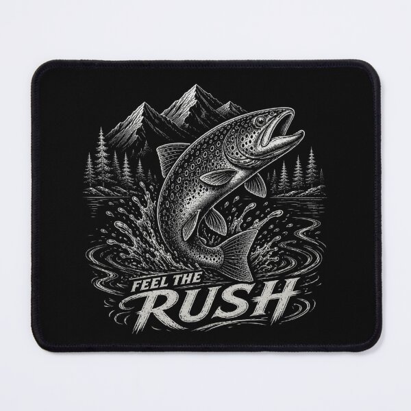 Item preview, Feel The Rush – Aggressive Trout Strike | Premium Fly Fishing White Ink Design designed and sold by Tomasz  Siennicki.