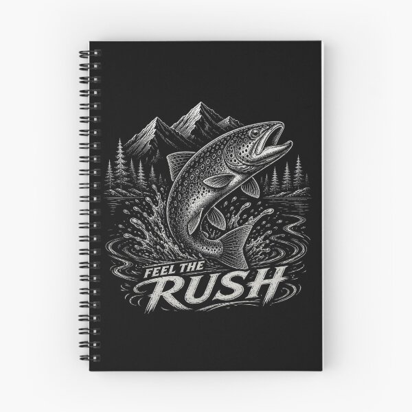 Item preview, Feel The Rush – Aggressive Trout Strike | Premium Fly Fishing White Ink Design designed and sold by Tomasz  Siennicki.
