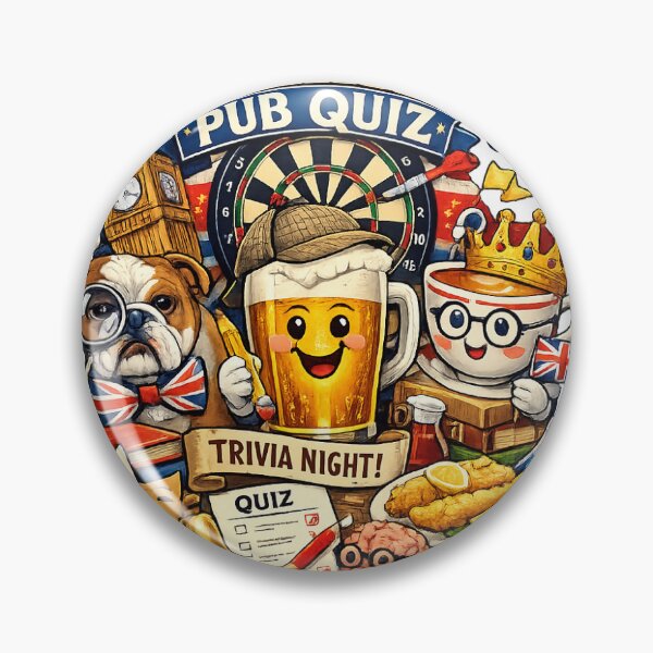 Item preview, British Pub Quiz Funny Design – Trivia Night UK Humour Illustration designed and sold by GarnerSupplyCo.