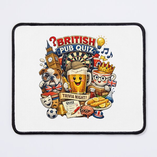Item preview, British Pub Quiz Funny Design – Trivia Night UK Humour Illustration designed and sold by GarnerSupplyCo.
