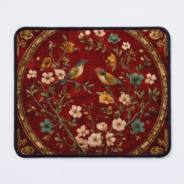 Item preview, Strawberry Color Silk Floral Birds Decorative Carpet designed and sold by GrinGalore.