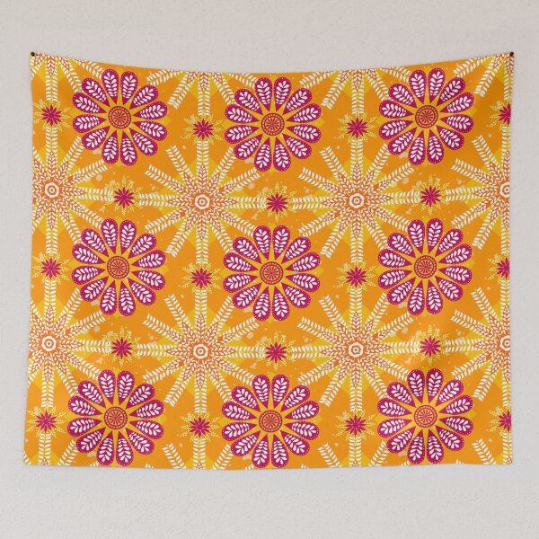 Item preview, tequila sunrise pink and orange boho pattern designed and sold by findlost.