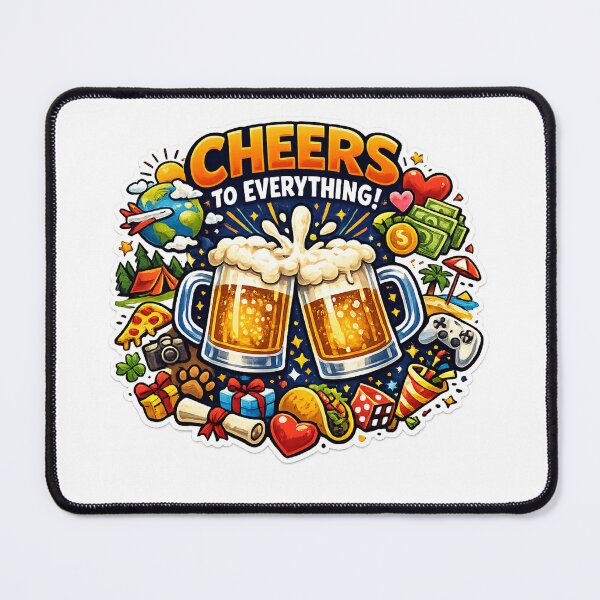 Item preview, Cheers To Everything Funny Celebration Design – Beer Toast Party Lifestyle Illustration designed and sold by GarnerSupplyCo.