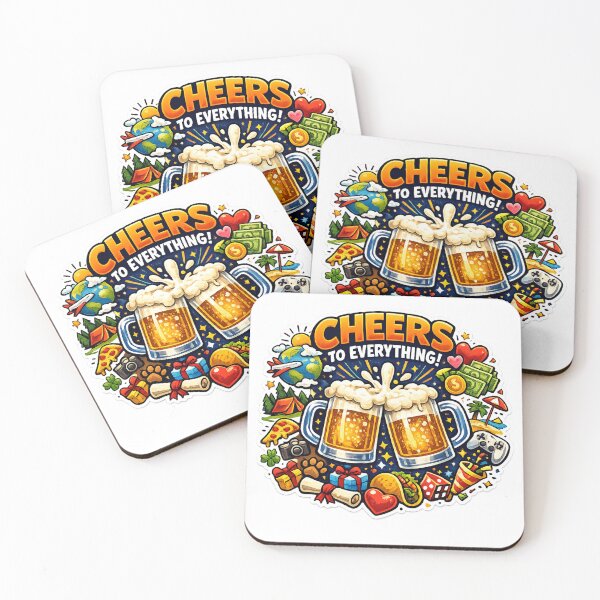 Item preview, Cheers To Everything Funny Celebration Design – Beer Toast Party Lifestyle Illustration designed and sold by GarnerSupplyCo.