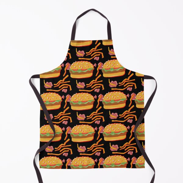 Item preview, Retro Diner Burger & Fries Pattern designed and sold by artofthebart.