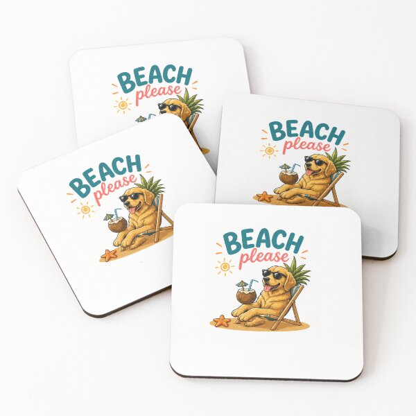 Item preview, Beach Please Golden Retriever | Funny Cute Dog Summer Vacation  designed and sold by PoojaArtLab.